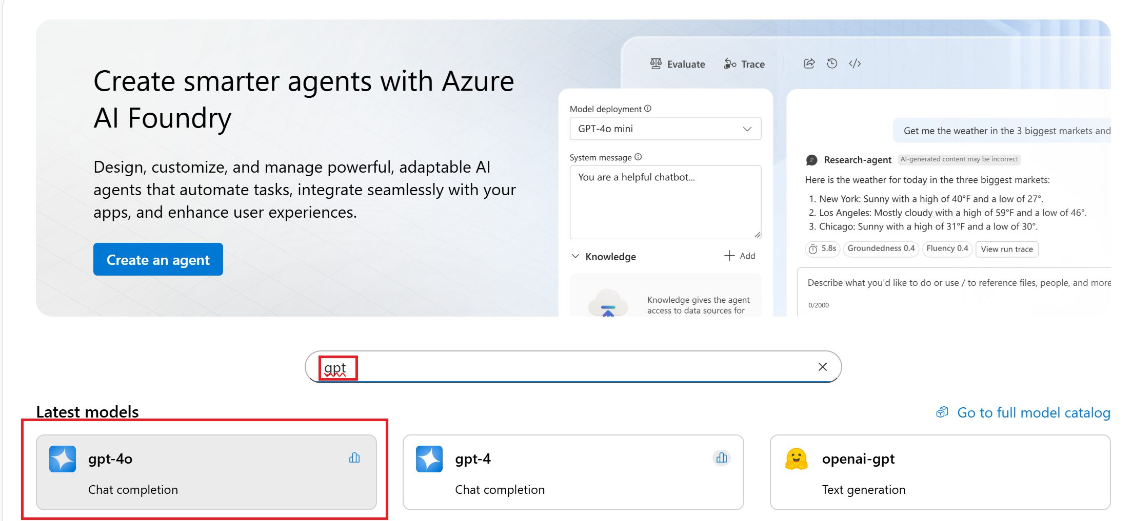 CONSOLE REALE · AZURE AI FOUNDRY · FONTE: MICROSOFT LEARN