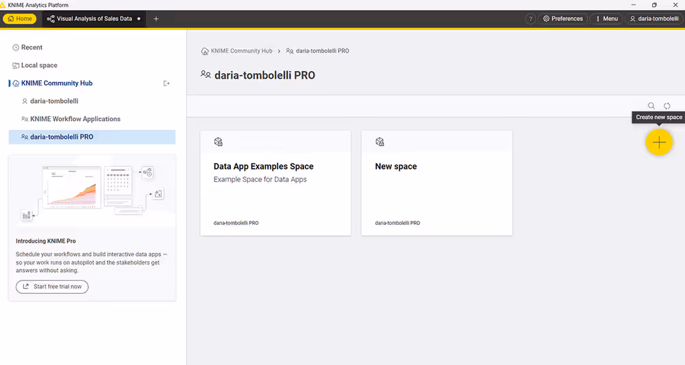INTERFACCIA REALE · COMMUNITY HUB · FONTE: KNIME DOCS