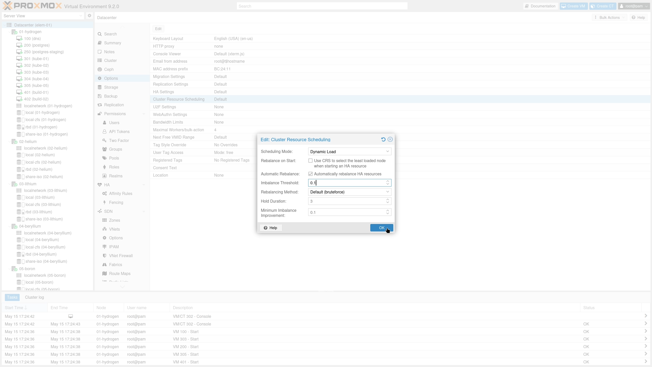CONSOLE REALE · PROXMOX VE · FONTE: PROXMOX