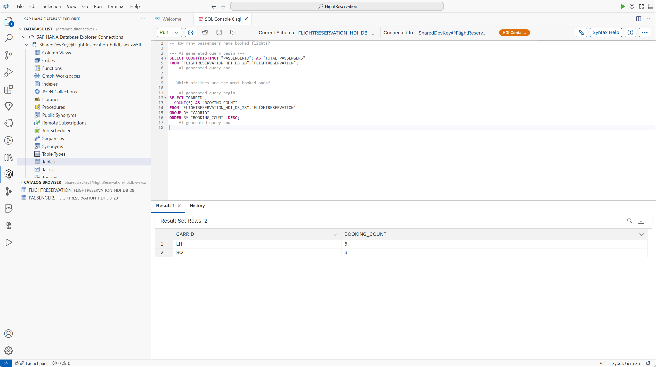 INTERFACCIA REALE · SAP HANA CON JOULE · FONTE: SAP NEWS