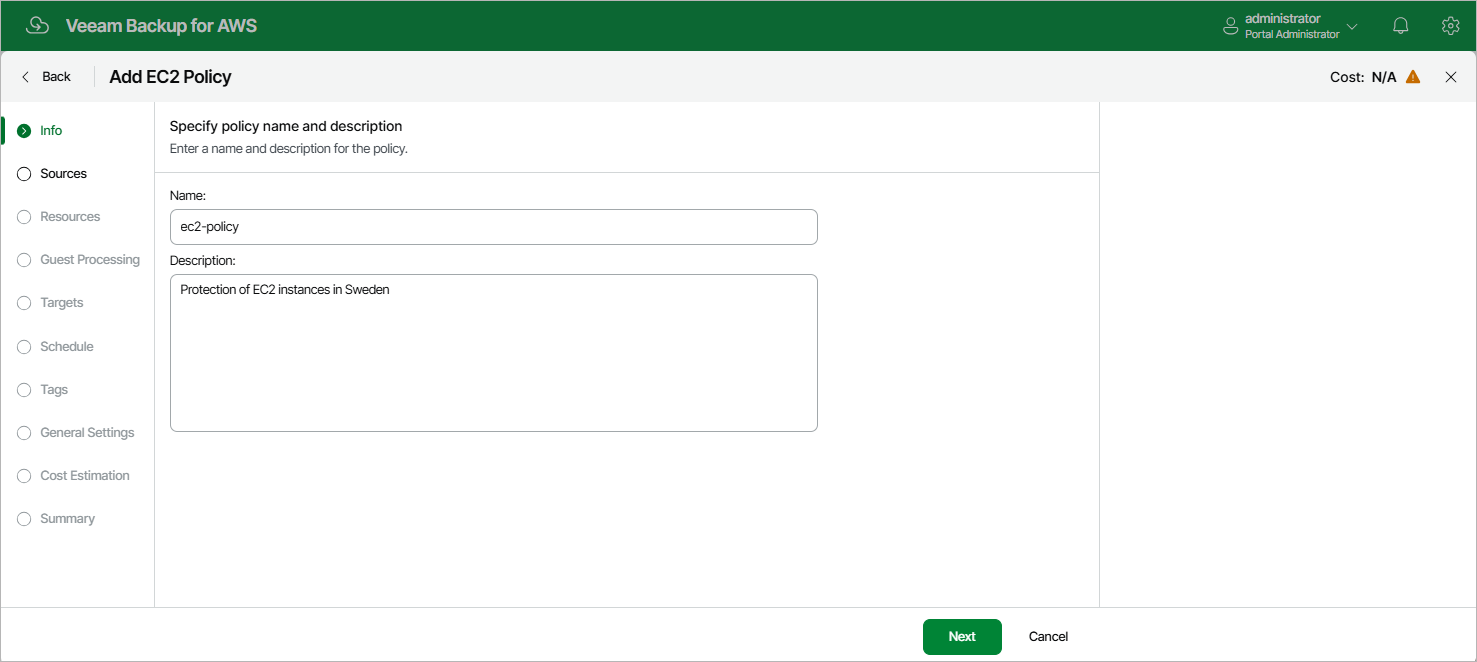 CONSOLE REALE · VEEAM BACKUP FOR AWS · FONTE: VEEAM
